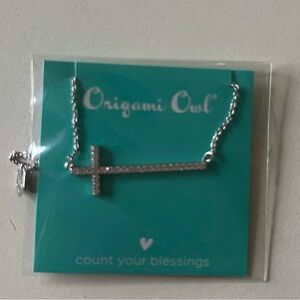 Origami Owl Silver Cross Necklace